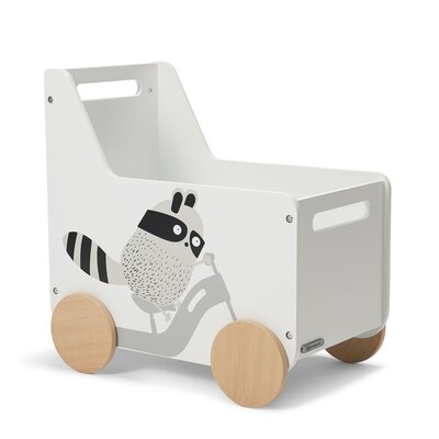 Kinderkraft Деревянный ящик для игрушек енот на колесах Racoon Toybox