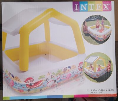 Детский надувной бассейн Intex 57470 Аквариум со съемным навесом, 157 х 157 х 122 см