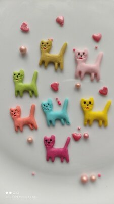 Сахарные коты мультяшные для украшения кондитерских изделий