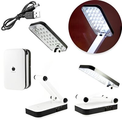 Настольная складная USB лампа 24 LED, YT-666, Белая / Настольный светодиодный светильник / Лампа тра