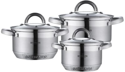Набор кухонной посуды из нержавеющей стали 6 предметов Bohmann BH-0714