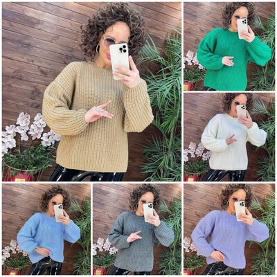 8 кольорів светр oversize р.42-50, стильний теплий светр, базовий светр 11008