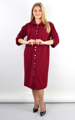 Подовжена сукня-сорочка плюс сайз. Колір смарагдРозміри 50-52, 54-56, 58-60, 62-64 Матеріал креп