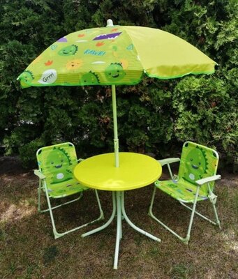 Набор мебели для пикника детский, складной стол, 2 кресла, зонтик