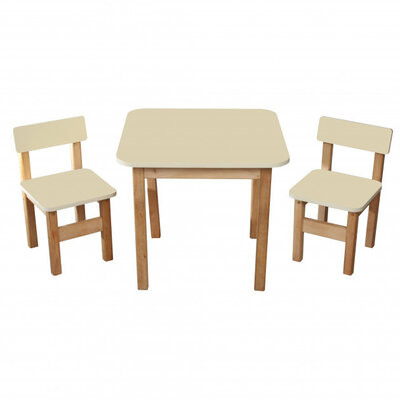 Продано: Эко набор Стол деревянный цветной и 2 стульчика ваниль Финекс 093