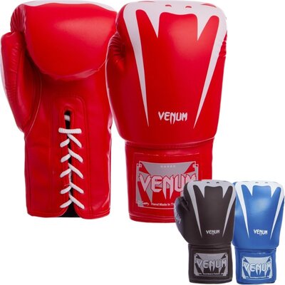 Перчатки боксерские на шнуровке Venum 8350 8-12 унций, PU 3 цвета