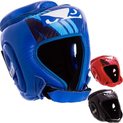 Шлем боксерский открытый с усиленной защитой макушки кожаный Bad Boy BD09 размер S-XL