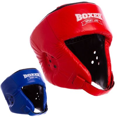 Шлем боксерский открытый кожаный с усиленной защитой макушки Boxer 2029 размер M-XL 2 цвета
