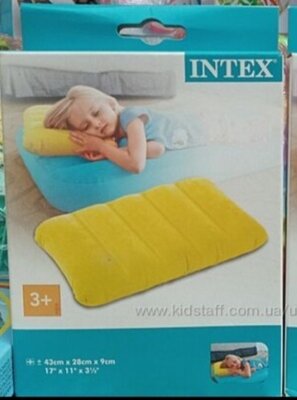 Intex Надувная подушка 68676 цветная, 43 х 28 х 9 см