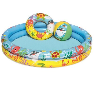 Детский надувной бассейн BW 51124 с мячем и кругом в комплекте