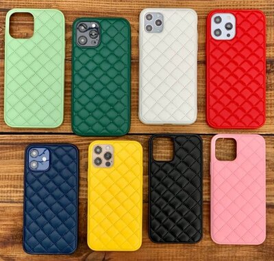 Чехол накладка Quilted Leather Case для iPhone 12 Pro Max XS Max iPhone X/Xs XS Max 11/ 11 Pro/11