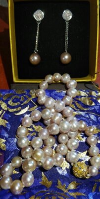 Бриллиантовые серьги 0.60к с жемчужными подвесками