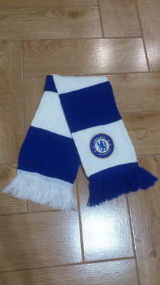 Футбольный шарф Фк Челси Chelsea FC Scarf Шарф бело-синий Роза 160х18,5 см