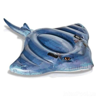 Детский надувной плотик для купания Intex 57550 NP «Скат» от 3-х лет 188 145 см , синий