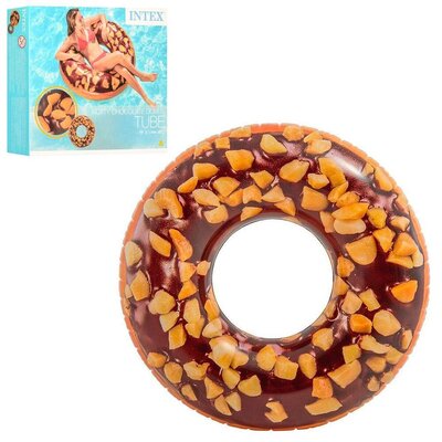 Надувной круг Шоколадный Пончик 56262 с ремкомплектом в наборе
