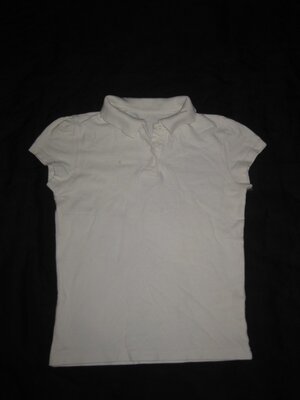 6-8 лет, белая футболка поло для девочки