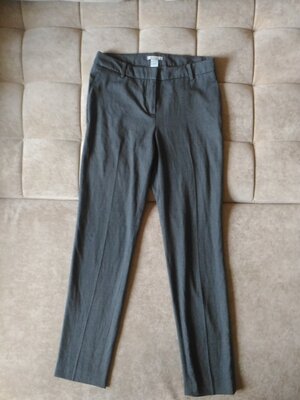 Мужские узкие класические брюки H&M темно-серые в рубчик, лето, весна Размер 34/ xs, s