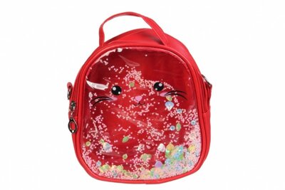 Детский прозрачный рюкзак Котик Красный 
