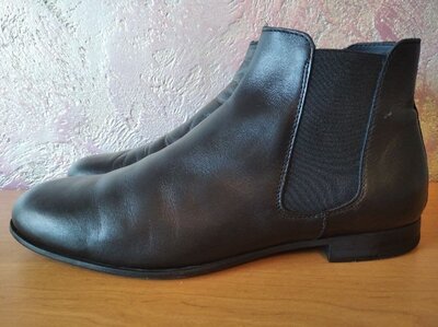 Кожаные мужские челси Zara man, чёрные ботинки Зара