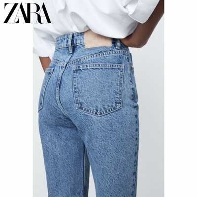 Идеальные плотные джинсы Мом Zara Серо голубые