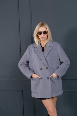 Продано: Полупальто пальто h&m шерсть букле шикарного цвета - фарфор