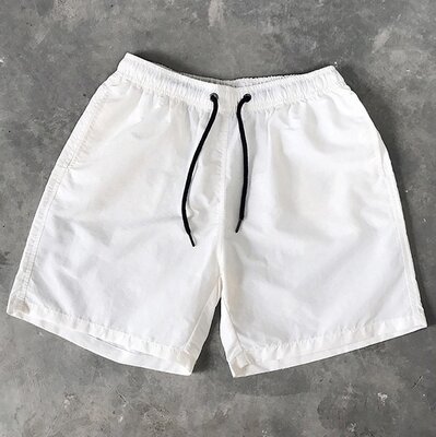 Мужские пляжные шорты шорты для плаванья/плавки , однотонный белый цвет без брендов и логотипов
