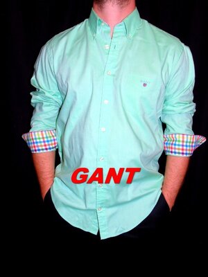 GANT Шикарная брендовая рубашка мятного цвета - XL - L