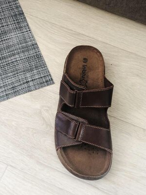 Продано: Шлёпанцы мужские кожаные на липучках новые Inblu