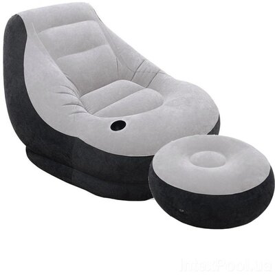 Надувное кресло с пуфиком Air Sofa Comfort - надувная мебель Intex