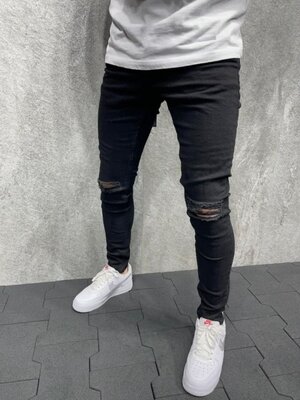 Крутые мужские джинсы чёрные 21205