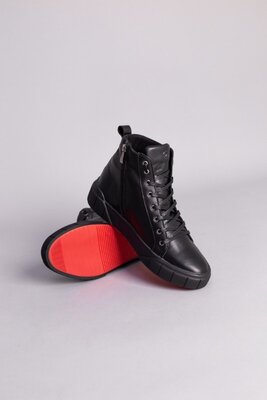Ботинки мужские кожаные черные демисезонные