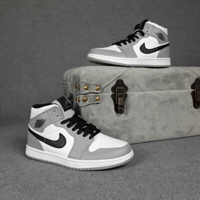 Кроссовки Nike Air Jordan, кожа, белые с серым, 36-41р
