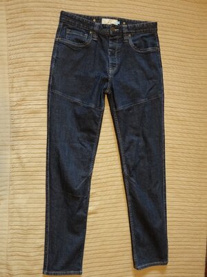 Прямые резаные темно-синие джинсы Next slim англия 30 R..
