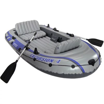 Четырехместная надувная лодка для рыбалки и прогулок Intex EXCURSION 68324, до 400 кг