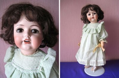 Кукла, 55 см, от B.E.C, Композит, Человеч волосы, Стекло, Германия, 1977, Восторг