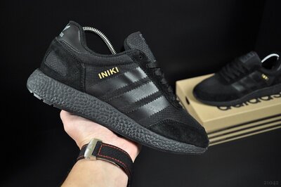 Зимние мужские кроссовки Adidas Iniki, черные, термо, осень/зима
