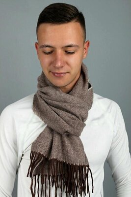 Теплый мужской шарф ёлочка
