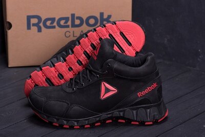 Мужские зимние кожаные ботинки Reebok Crossfit, код R-03 черн.бот