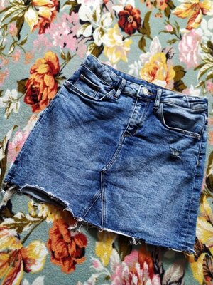 Стильная джинсовая юбка для девочки 9-10 лет-H&M