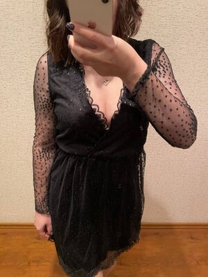 Воздушное платье NLY Eve, мини-платье черное