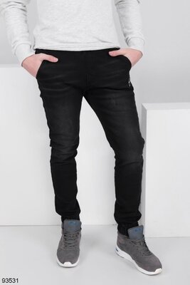 Продано: Мужские темно-серые джинсы-джоггеры на флисе 29-36