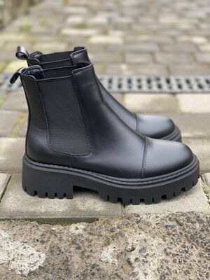 Зимние кожаные ботинки Emirro на меху, черные