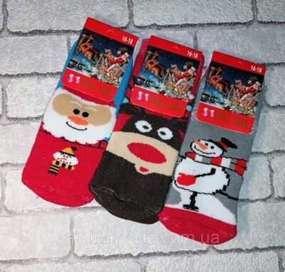 Продано: Махровые детские новогодние носки// дед мороз, снеговик, санта