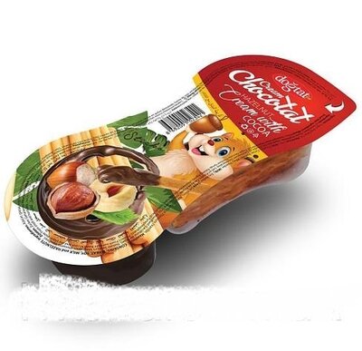 Продано: Шоколадно-Ореховый крем с хрустящими хлебными палочками Chocotat Eight Moulds Dogtat , 25 гр Турция