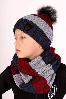 Продано: Вязаный зимний теплый набор шапка и хомут шарф большой комплект зима