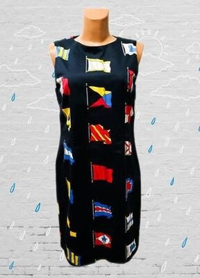 Элегантное хлопковое платье в яркий принт разноцветные флаги известного шведского бренда gant.