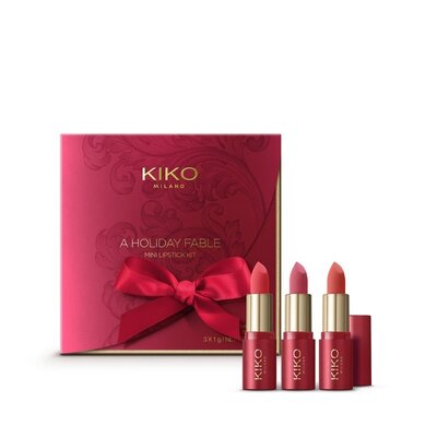 Набор из 3 матовых мини помад A Holiday Fable mini lipstick kit Kiko Milano