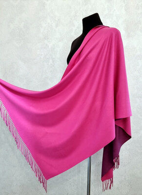 Кашемировый шарф палантин розовый фиолетовый двухцветный оригинал