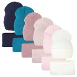 Бомбезный зимний комплект шапка с хомутом Сити малышам ог.46-52см