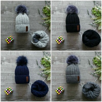 Продано: Теплый зимний косплект шапка хомут на флисе для мальчика